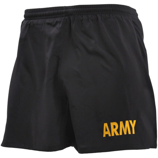 Black - Army Physical Training Shorts - APFU PT Running Active Short with Inner Liner and Hidden Pocket