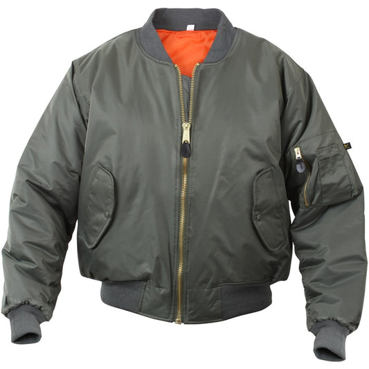 Sage Green - Air Force MA-1 Bomber Flight Jacket Reversible Bomber Coat - Kid's