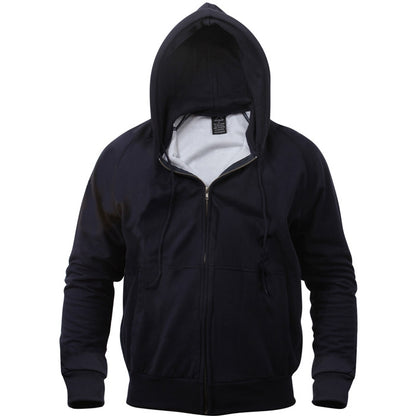 Navy - Thermal-Lined Full Zip Hooded Sweatshirt Heayweight Hoodie