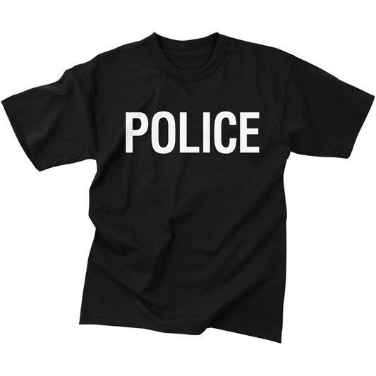 Black - Law Enforcement 2-Sided Official POLICE Raid T-Shirt