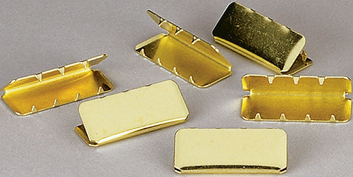 Gold - Brass Plated Military Web Belt Tips 1.25 in. - 100 Pack Bag