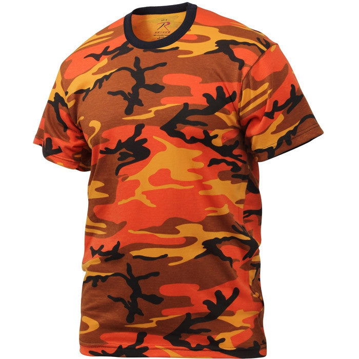 Savage Orange Camo - Tactical Short Sleeve T-Shirt, Poly/Cotton