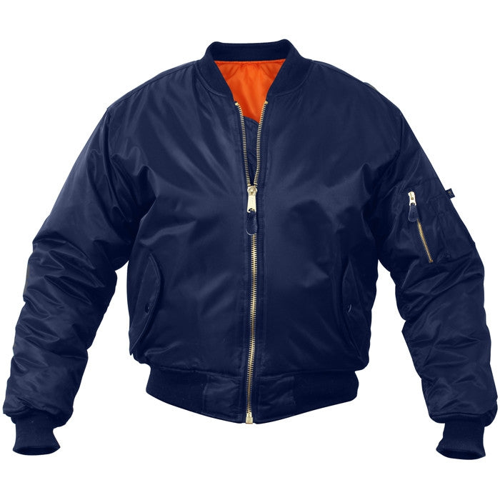 Navy Blue - Air Force MA-1 Bomber Flight Jacket Reversible Bomber Coat - Kid's