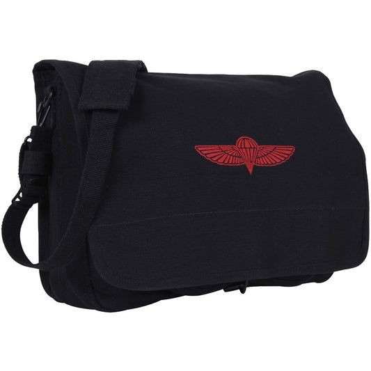 Black - Israeli Paratrooper Emblem Shoulder Messenger Bag