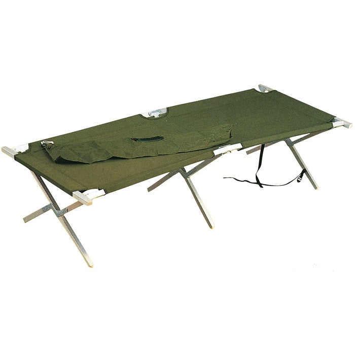 Olive Drab - Military Grade GI Heavy Duty Folding Cot 330-lbs - Aluminum