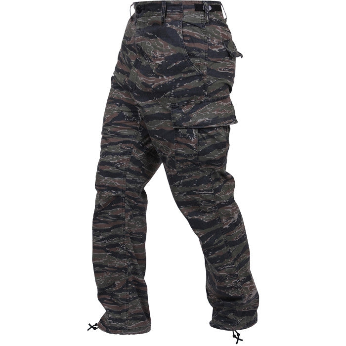Tiger Stripe Camouflage - Tactical BDU Pants Cargo Fatigues - Poly/Cotton Twill - Button Fly