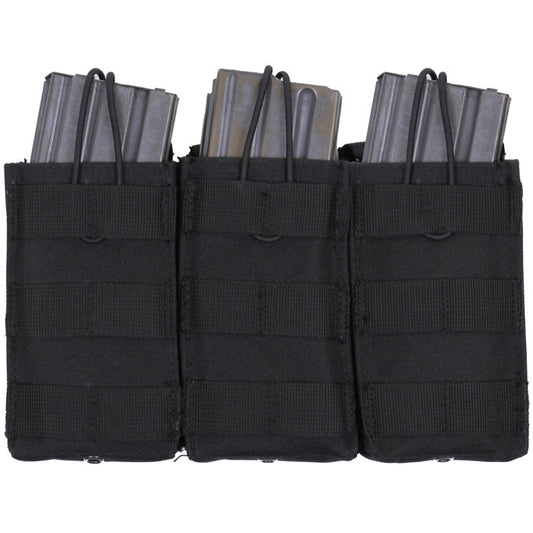 Black - MOLLE Compatible Triple MAG Pouch