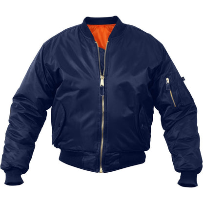 Navy Blue - Air Force MA-1 Flight Jacket Bomber US Military Style Reversible Coat