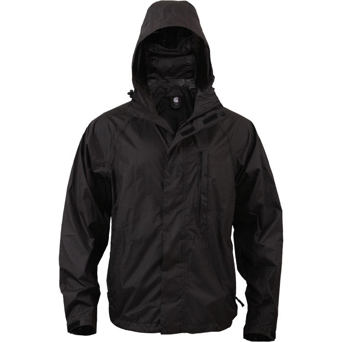 Black - Military Waterproof Stow 'N Go Rain Jacket