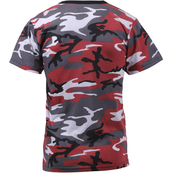 Red Camo - Tactical Short Sleeve T-Shirt, Poly/Cotton