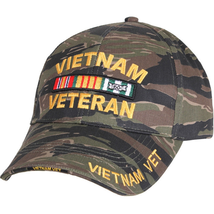 Tiger Stripe Camouflage - Deluxe VIETNAM VETERAN Baseball Cap - Brushed Cotton - Adjustable