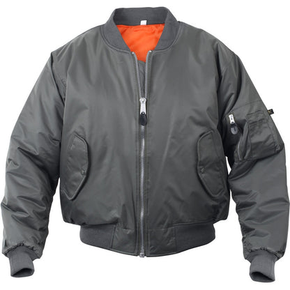Gunmetal Grey - Air Force MA-1 Flight Jacket Bomber US Military Style Reversible Coat