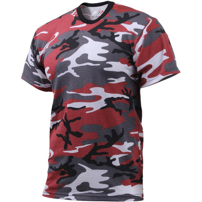 Red Camo - Tactical Short Sleeve T-Shirt, Poly/Cotton