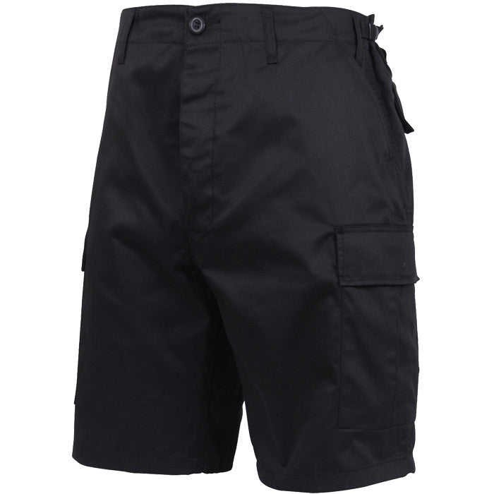Black - Tactical Cargo BDU Shorts - Polyester Cotton Twill - Button Fly