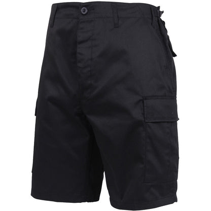 Black - Tactical Cargo BDU Shorts - Polyester Cotton Twill - Button Fly