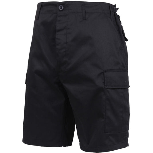 Black - Tactical Cargo BDU Shorts - Polyester Cotton Twill - Button Fly