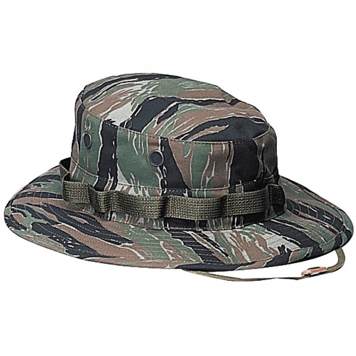 Tiger Stripe Camouflage - Tactical Military Boonie Hat - Polyester Cotton