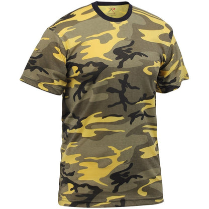 Stinger Yellow Camo - Tactical Short Sleeve T-Shirt, Poly/Cotton