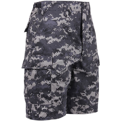 Subdued Urban Digital Camouflage - Tactical Cargo BDU Shorts - Polyester Cotton Twill - Button Fly