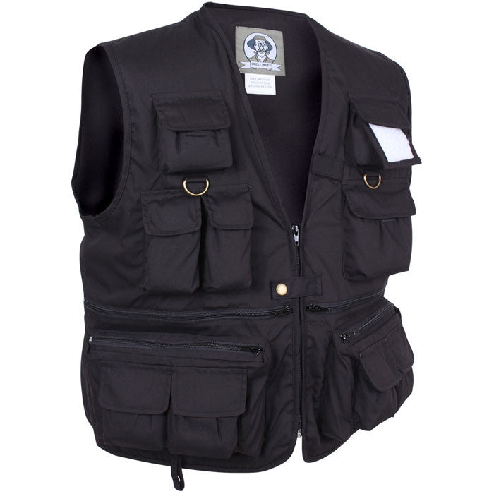 Black - Fishing and Travel Vest 17 Pockets