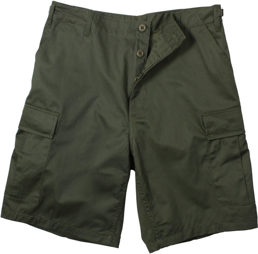 Olive Drab - Tactical Cargo BDU Shorts - Cotton Rip-Stop - Button Fly