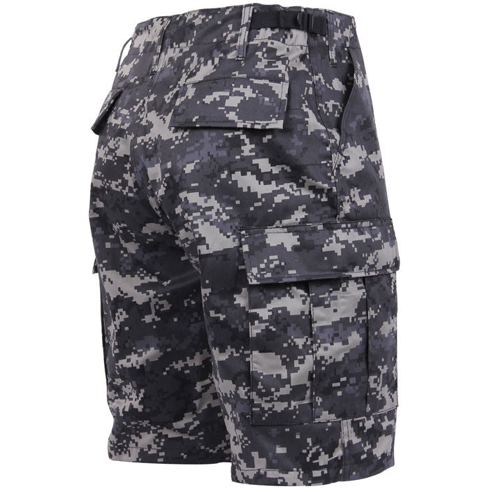 Subdued Urban Digital Camouflage - Tactical Cargo BDU Shorts - Polyester Cotton Twill - Button Fly