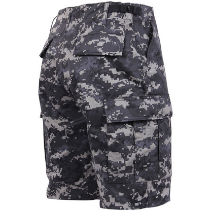 Subdued Urban Digital Camouflage - Tactical Cargo BDU Shorts - Polyester Cotton Twill - Button Fly