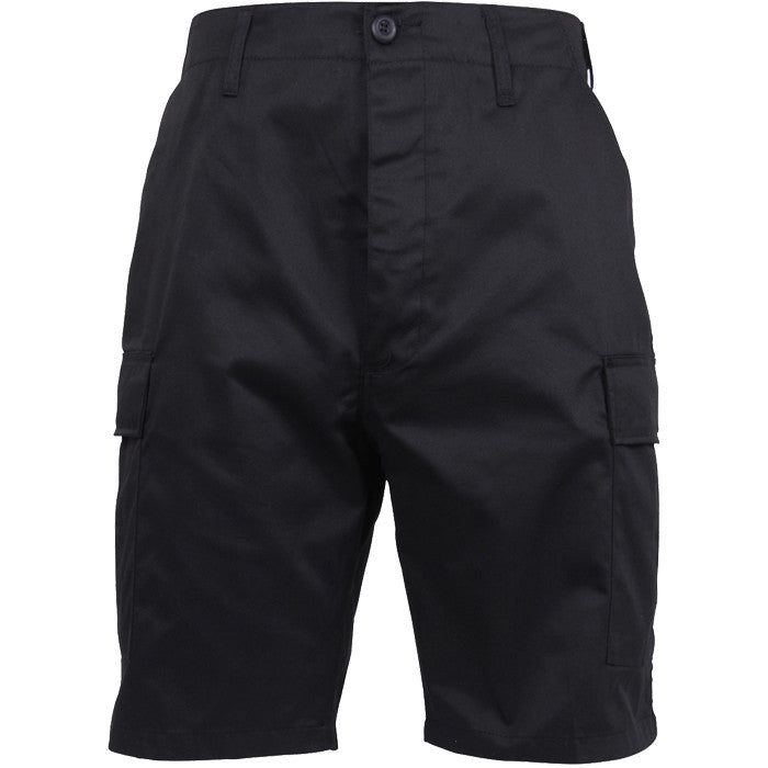 Black - Tactical Cargo BDU Shorts - Polyester Cotton Twill - Button Fly