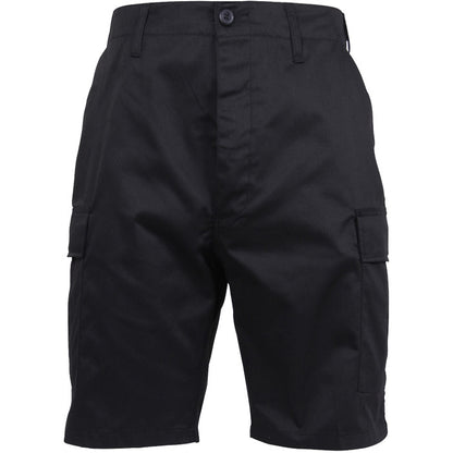 Black - Tactical Cargo BDU Shorts - Polyester Cotton Twill - Button Fly
