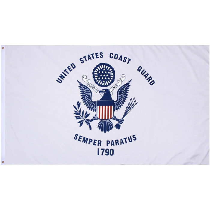 US COAST GUARD with USCG Emblem Outdoors Flag, 3' x 5'