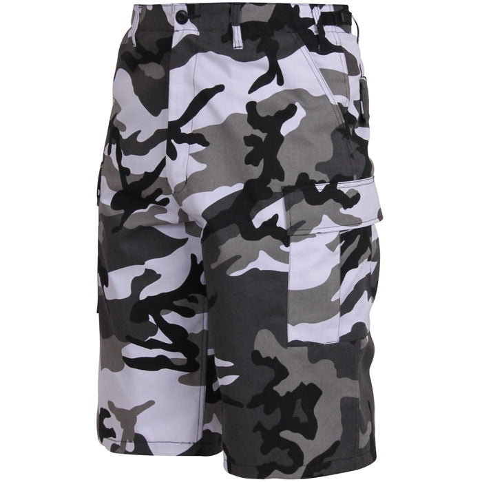 City Camo - Tactical Cargo Extra Long BDU Shorts - Polyester Cotton Twill - Zipper Fly