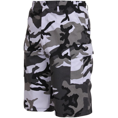City Camo - Tactical Cargo Extra Long BDU Shorts - Polyester Cotton Twill - Zipper Fly