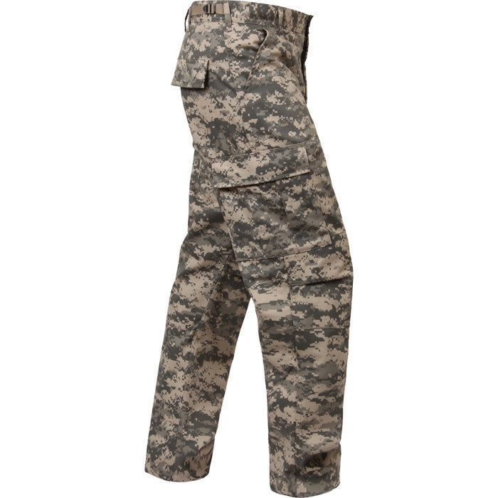 ACU Digital Camouflage - Tactical BDU Pants Cargo Fatigues - Poly/Cotton Twill - Zipper Fly