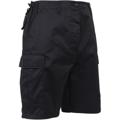 Black - Tactical Cargo BDU Shorts - Polyester Cotton Twill - Button Fly