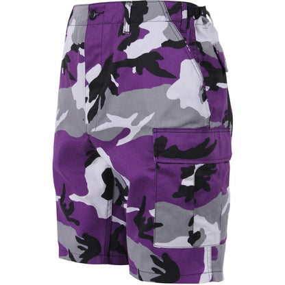 Ultra Violet Camouflage - Tactical Cargo BDU Shorts - Polyester Cotton Twill - Button Fly