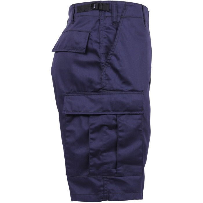 Navy Blue - Tactical Cargo BDU Shorts - Polyester Cotton Twill - Button Fly