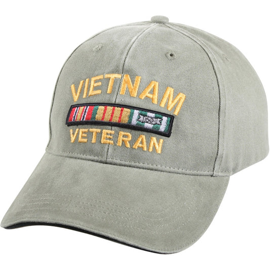 Olive Drab - Deluxe VIETNAM VETERAN Baseball Cap - Brushed Cotton - Adjustable
