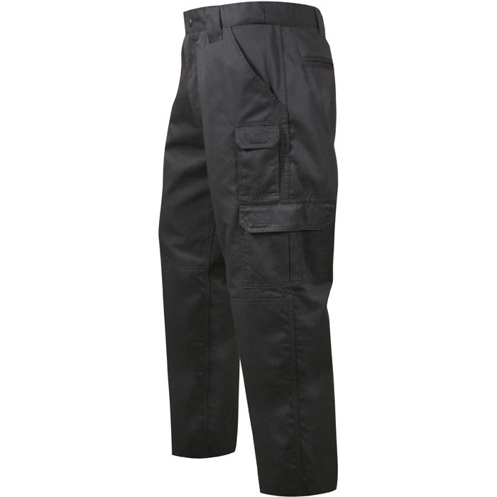 Black - Tactical Lightweight Duty Field Pants - Poly Cotton Rip-Stop - Zipper Fly