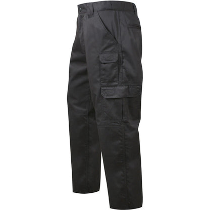 Black - Tactical Lightweight Duty Field Pants - Poly Cotton Rip-Stop - Zipper Fly