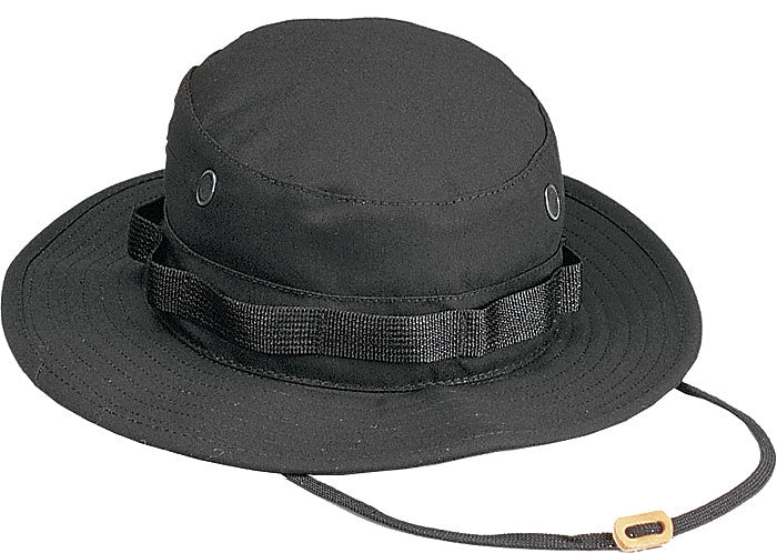 Black - Tactical Military Boonie Bucket Hat - Polyester Cotton