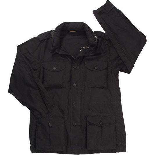 Black - M-65 Field Jacket, Lighweight Washed Cotton Twill - Fatigue Coat